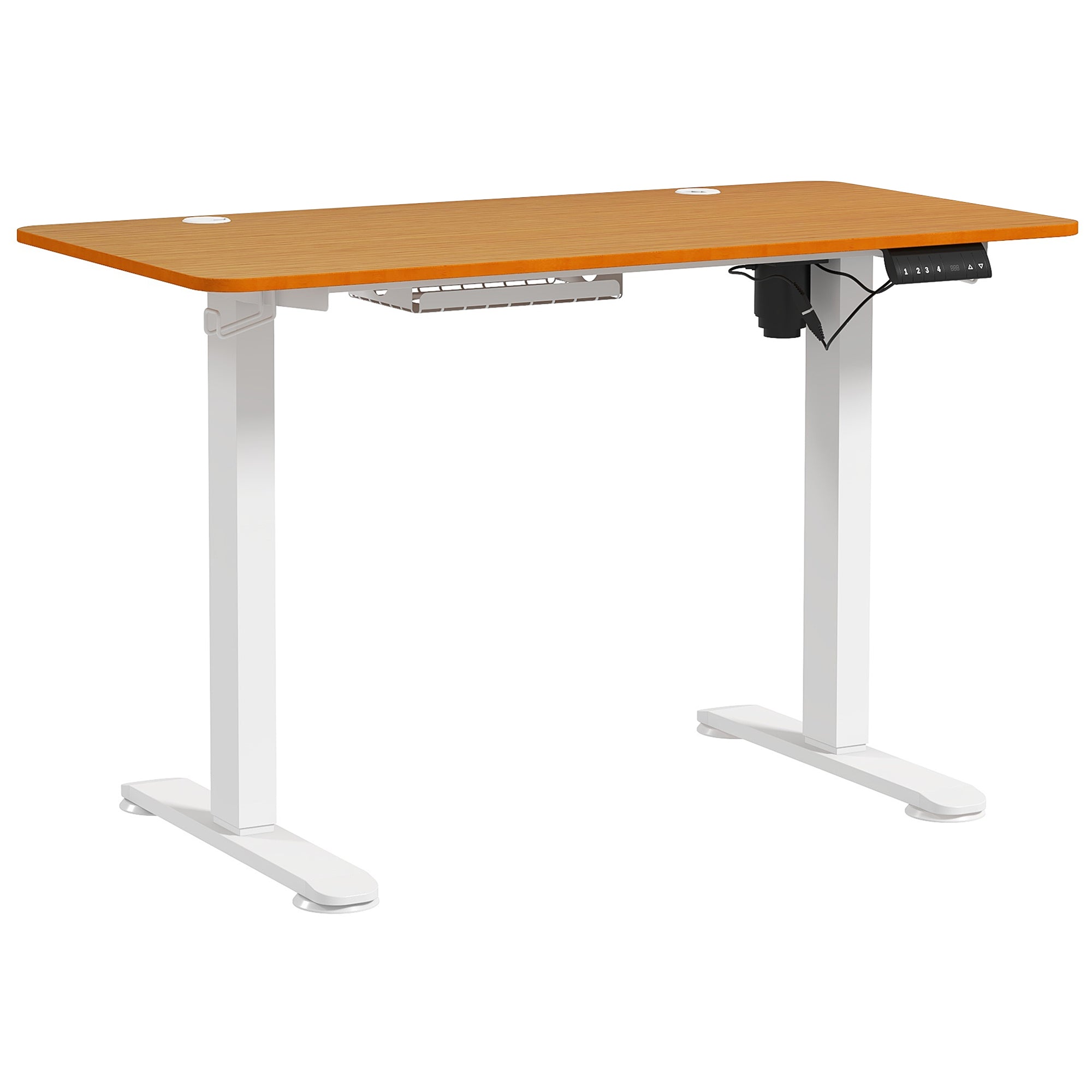 Vinsetto Electric Standing Table, Height-Adjustable 120x60cm, Natural Wood