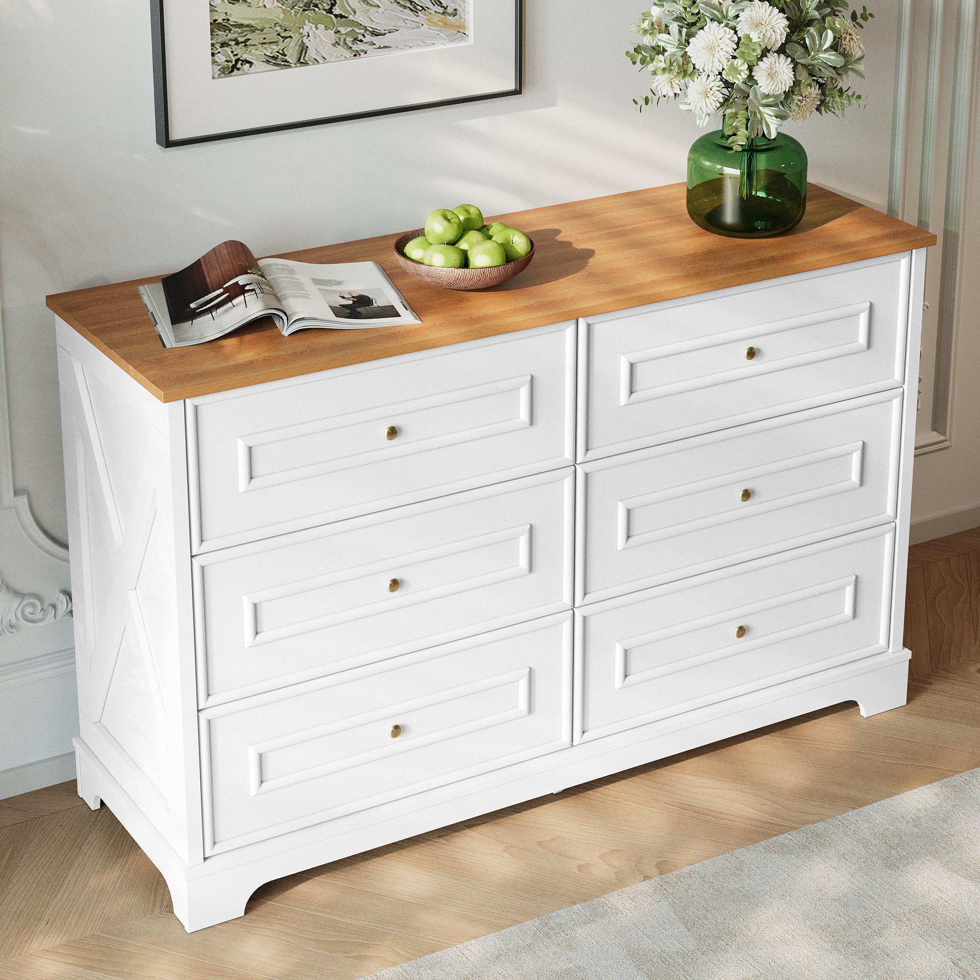 Sideboard Modern 6 Drawers Minimalist 120x40x76 cm