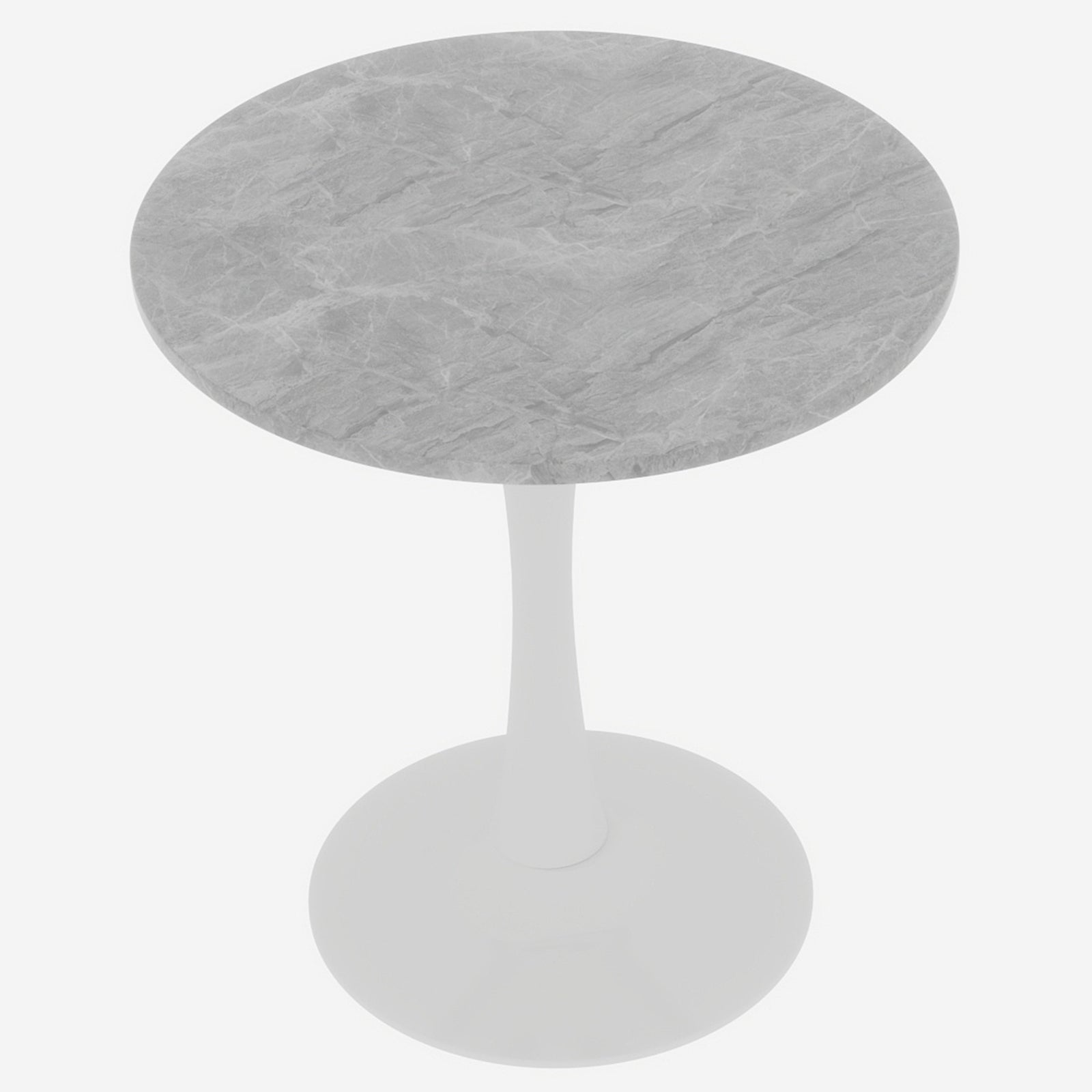 Round Coffee Table 27.6" Mid-Century Modern Marble Top - White
