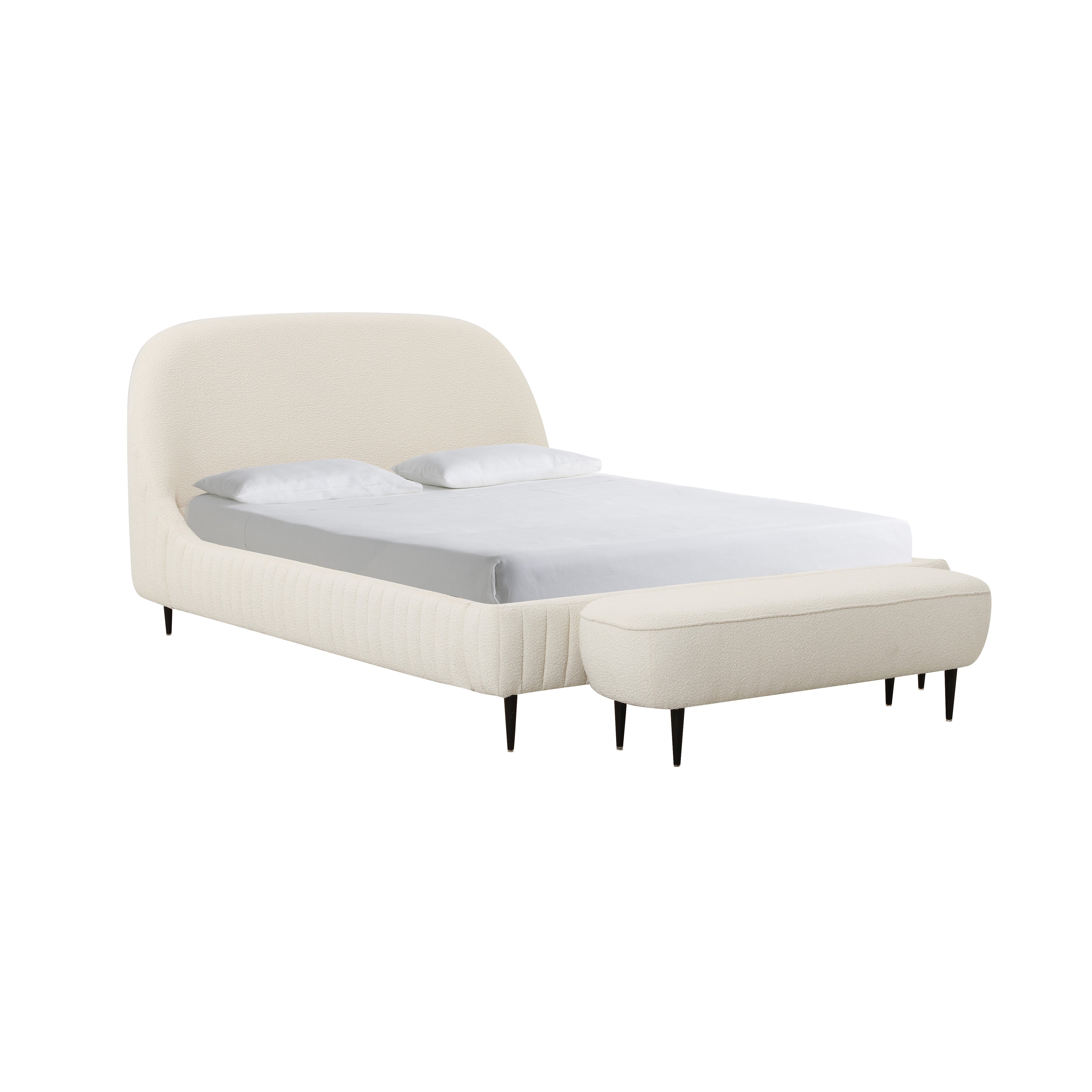 Denise Super King Bed Boucle Cream