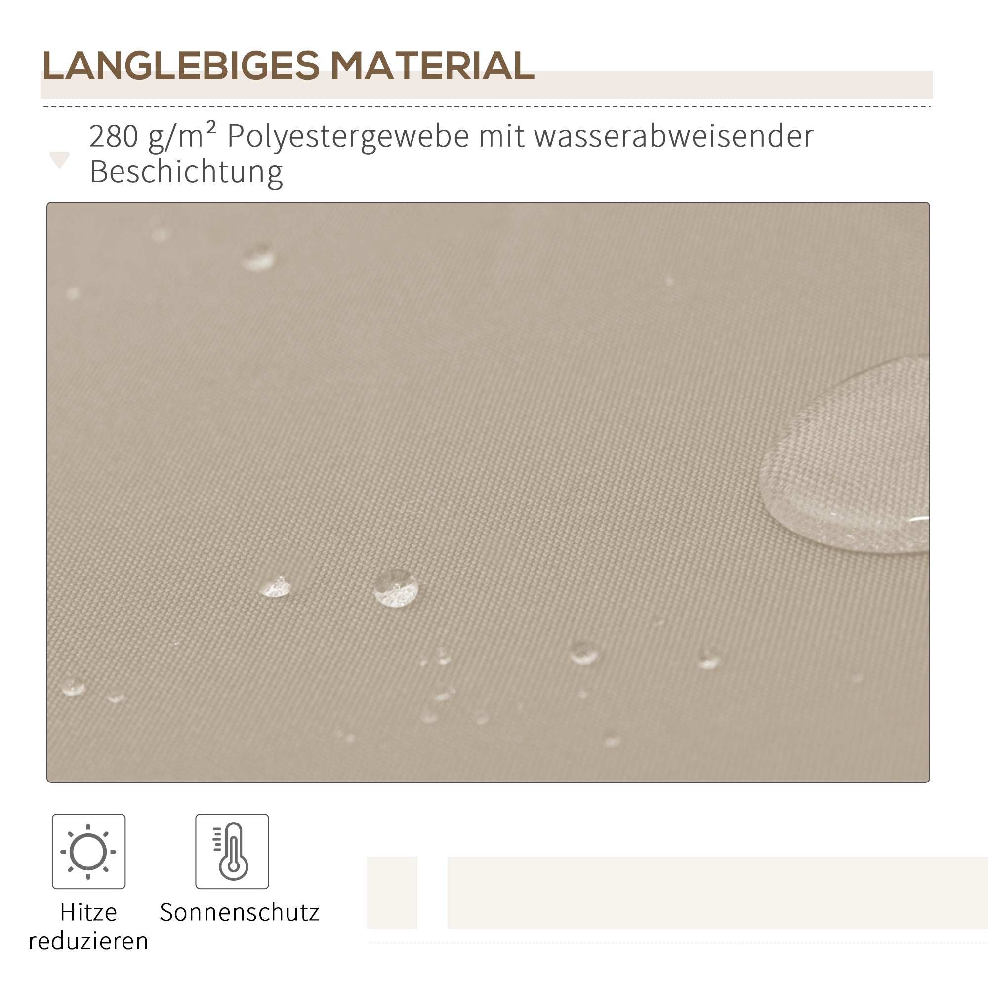 Aluminum Folding Arm Awning 3.95m Sun Protection - Beige