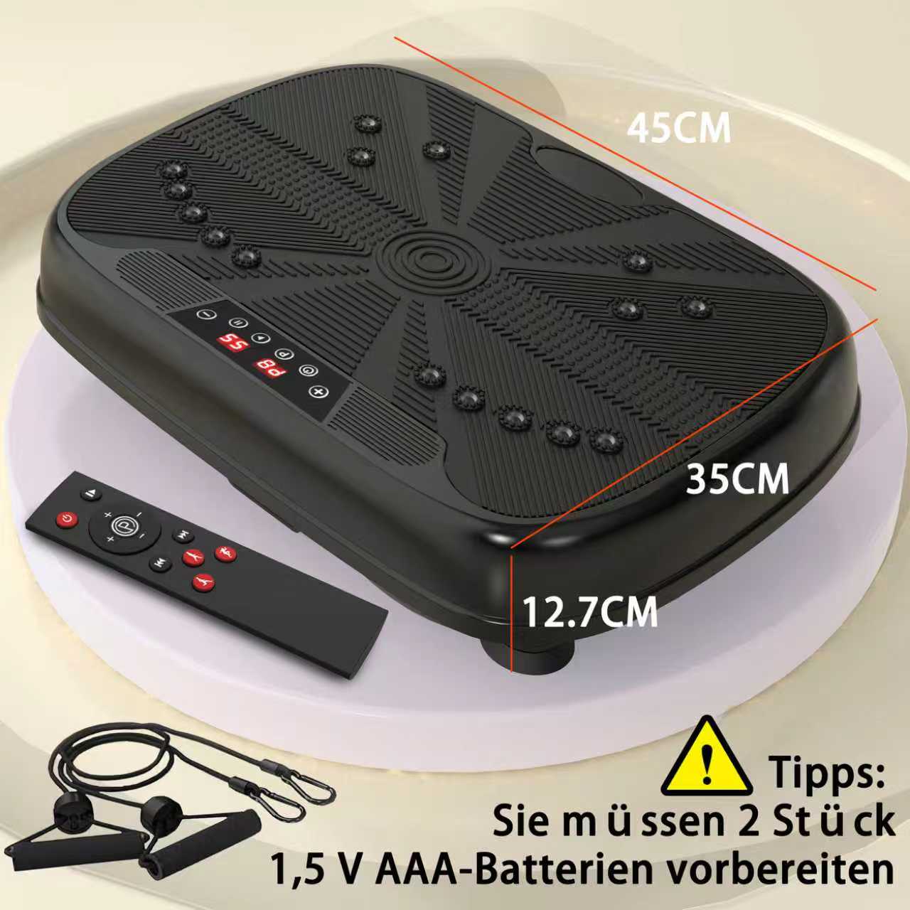 Vibration Plate Training Device, Whole Body Fitness Platform with Resistance Bands & Speed Control, Home Gym Equipment