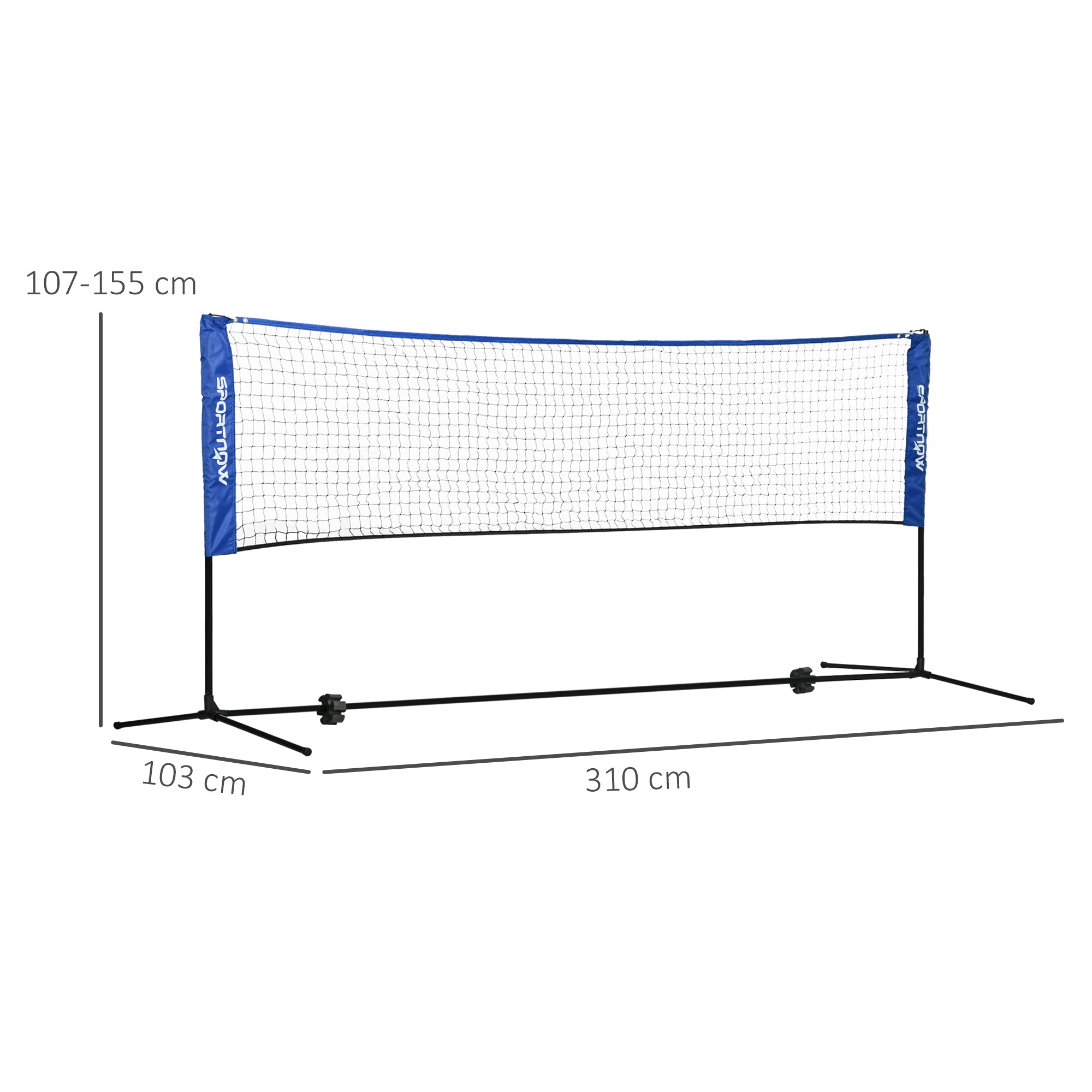 SPORTNOW Badminton Net Set, Foldable & Height-Adjustable for Indoor/Outdoor, Polyester