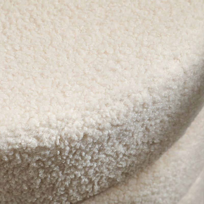 Stool, Round, Up to 120 kg, Teddy Fleece Beige