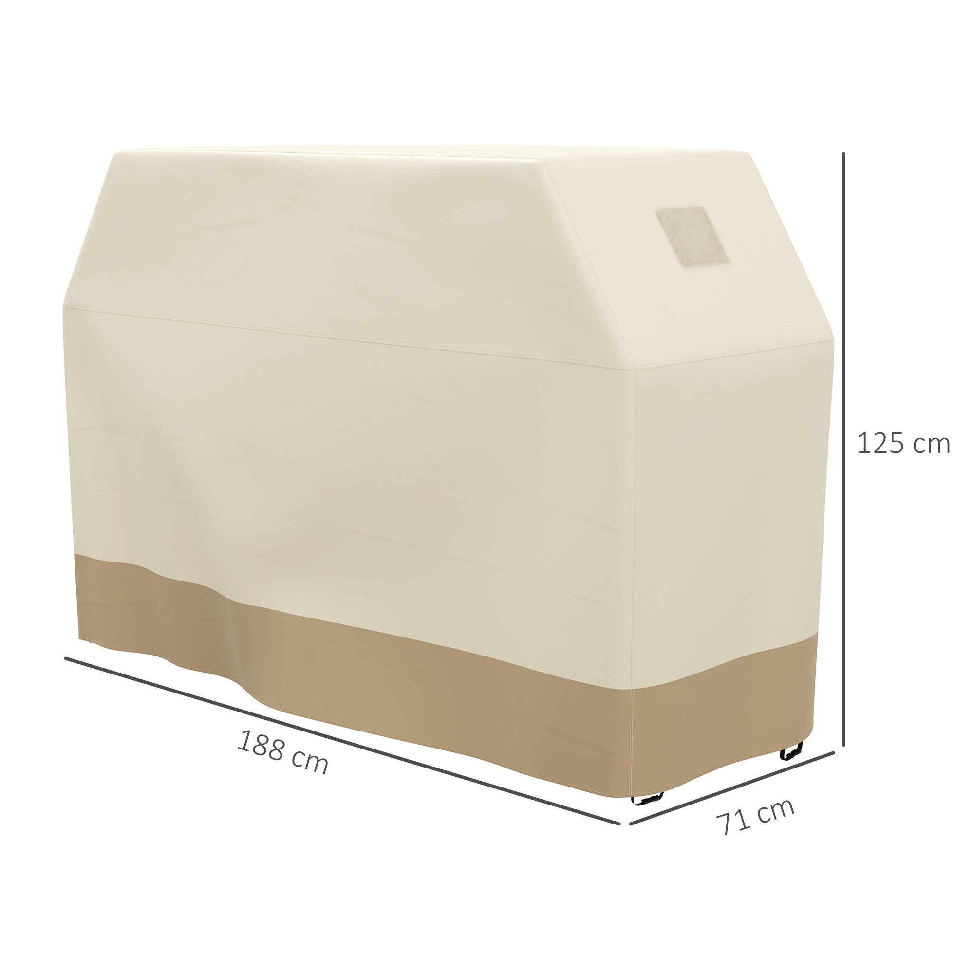 Protective Grill Cover, 71W x 188Lcm PU Coated, Beige