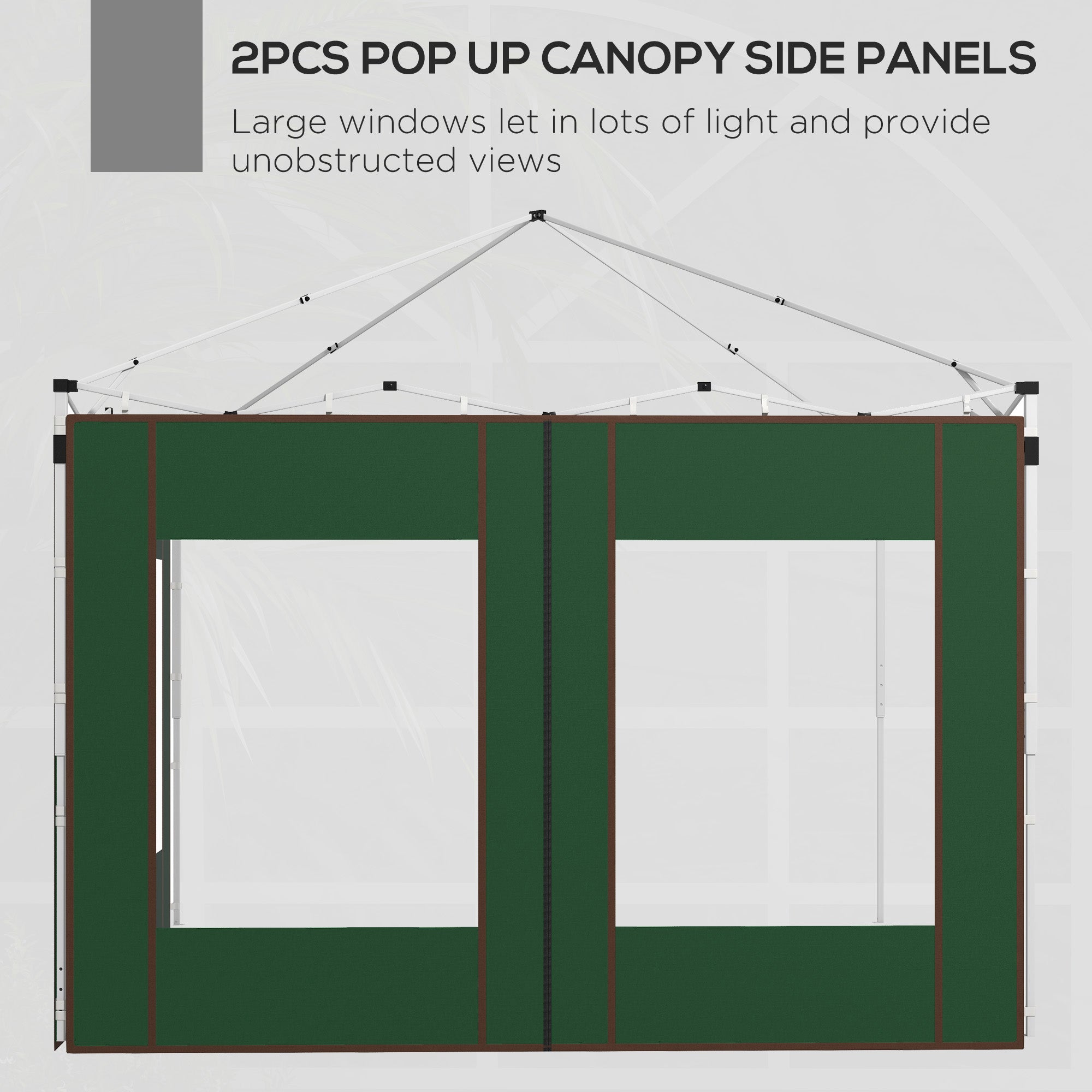 Replacement Canopy Walls, Set of Two 295cm, Green