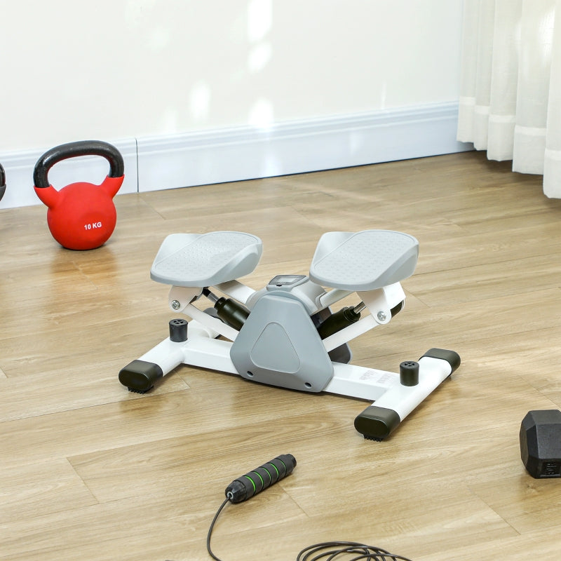 Mini Stepper with LCD Display, Non-Slip Pedals, 100 kg, Gray