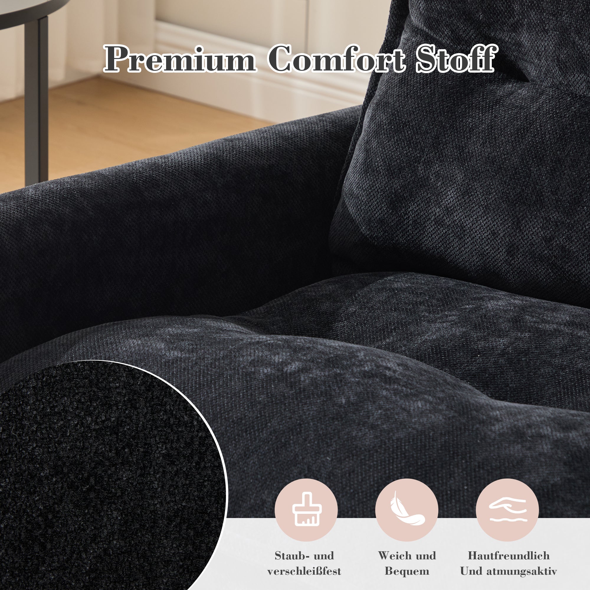 Lounge Chair, 360° Rotating, Armrests, Single Sofa, Modern Style, Cushions