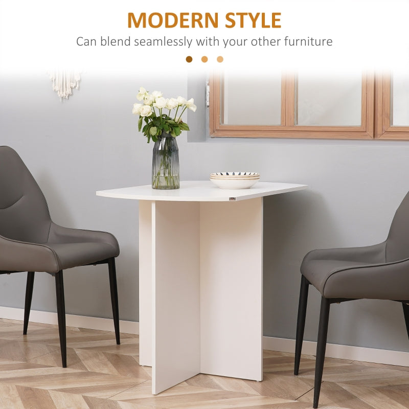 Four-Person Dining Table Drop Leaf - White