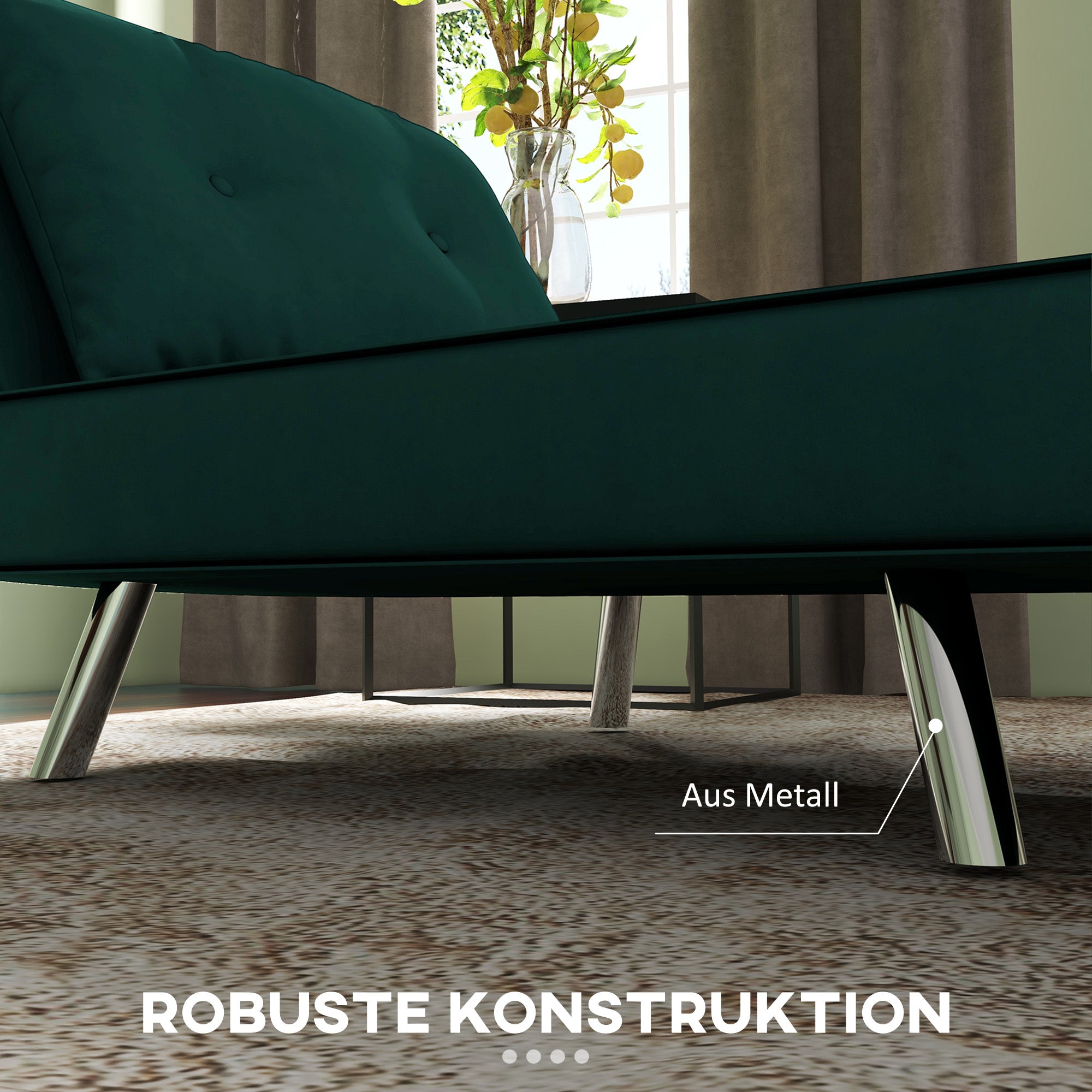 Sleeper Chair Folding Single Sofa Bed, Upholstered Velvet Look, Dark Green