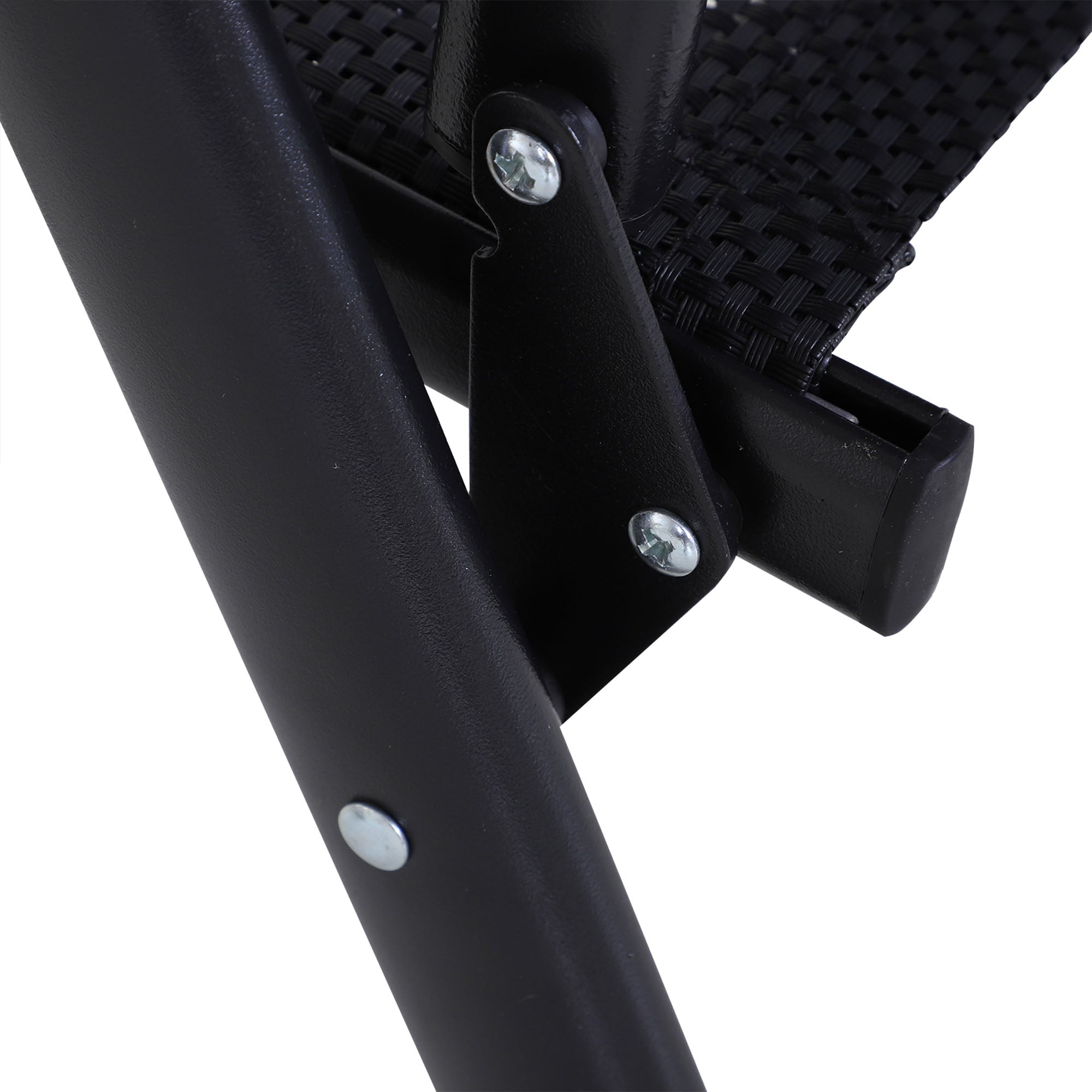 Camping Chairs Folding with Armrests, Metal Black