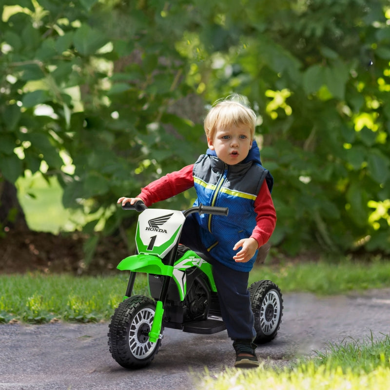 Honda electric children's motorcycle, 3 km/h, sound effects, for 18-36 months, green