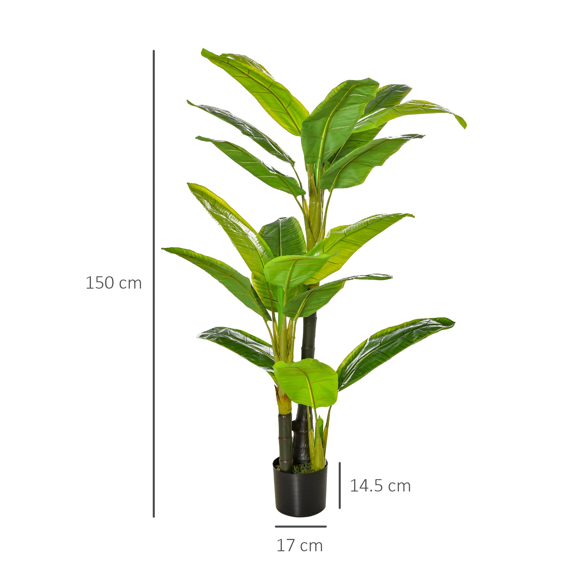 Artificial Banana Tree, 150 cm, Indoor & Outdoor, Plastic