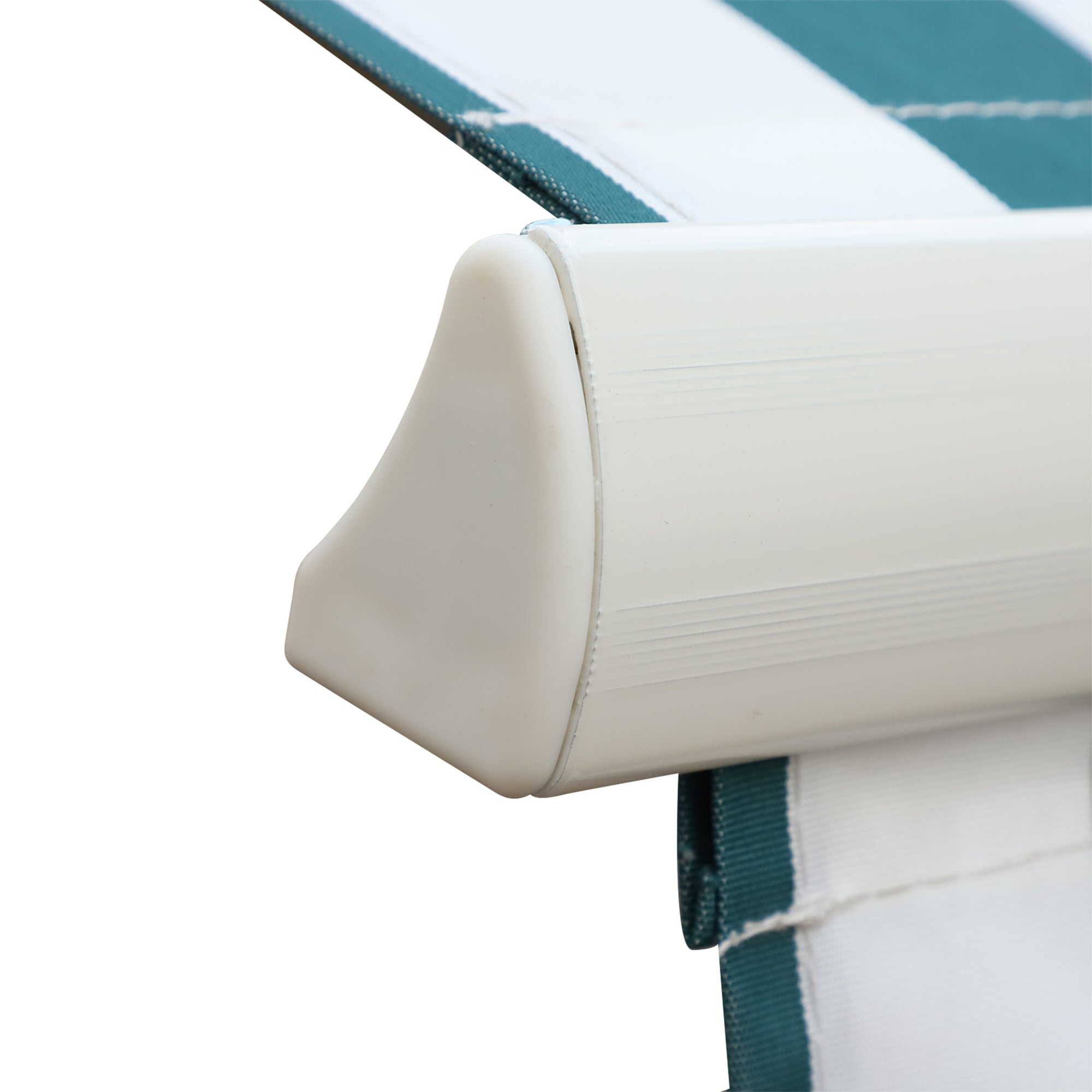 Manual Retractable Awning, 4m x 3m, Green/White Stripes