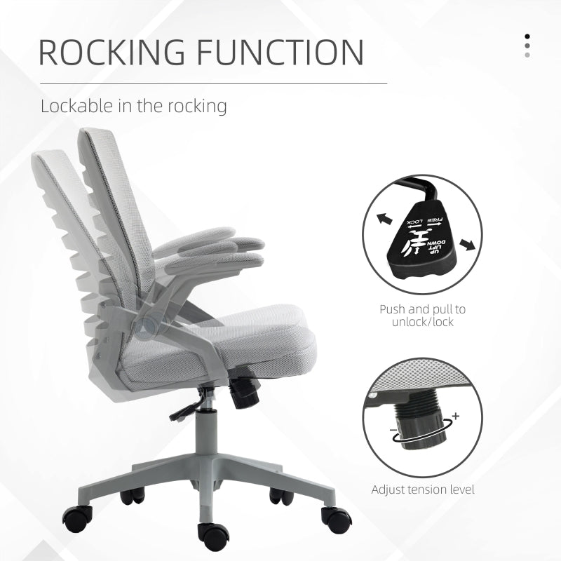 Work Chair Adjustable Height with Mesh Back - Grey