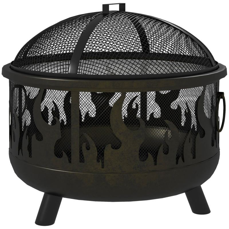 Fire Bowl, Spark Guard & Poker, Ø61.5 cm, Black