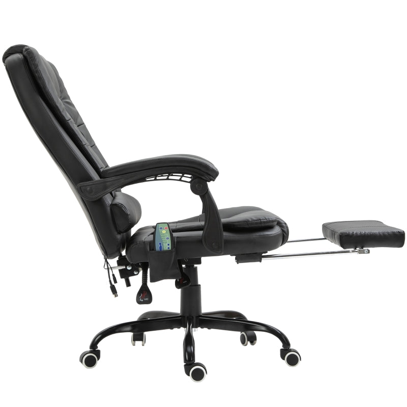 Desk Chair, 7-Point Massage, Adjustable Swivel with Footrest