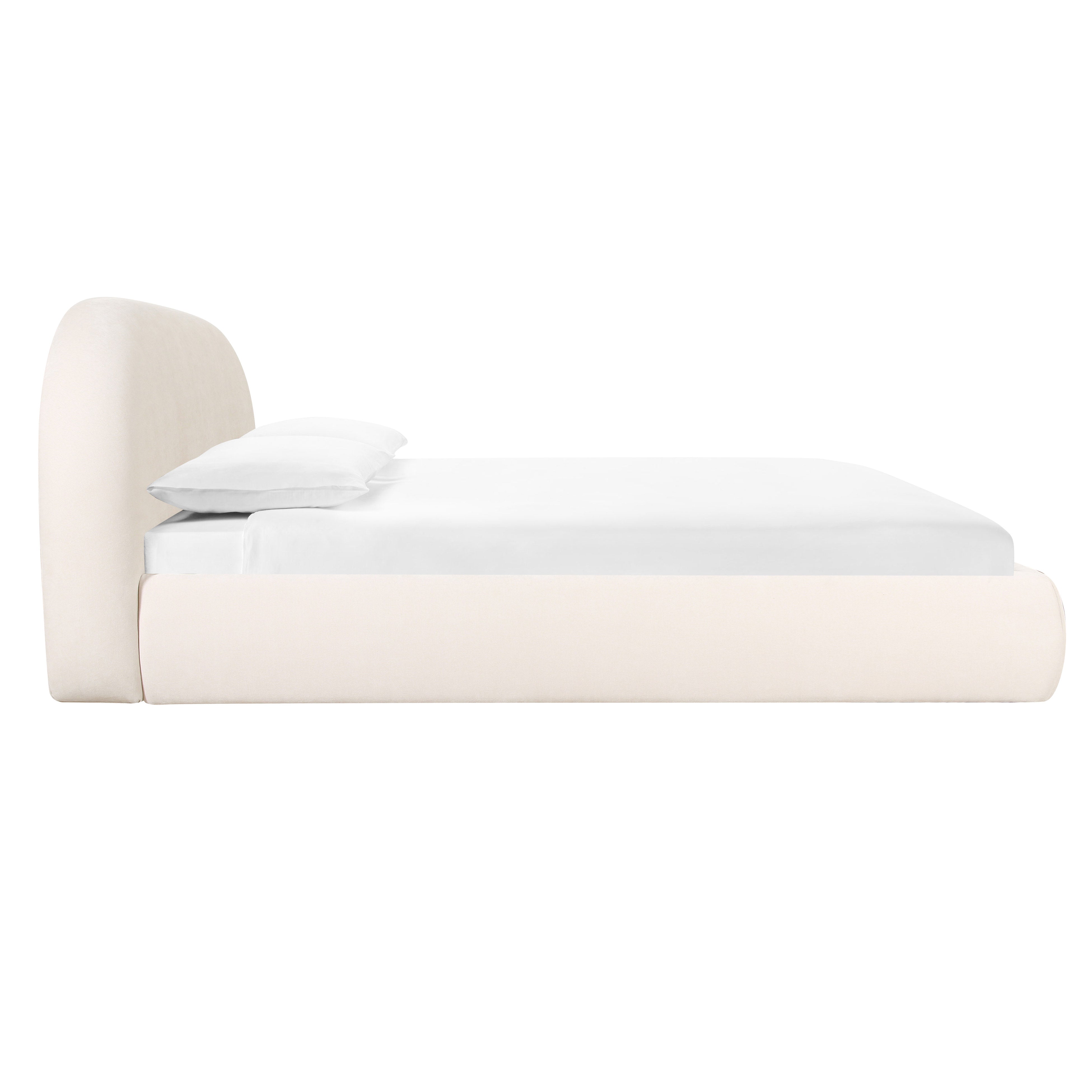 Bara Super King Bed Textured Velvet Cream