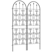 Set of 2 Garden Trellis Decorative Scrollwork 150 x 50 cm Metal