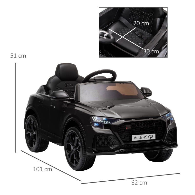 Audi RS Q8 Electric Ride On Car with Remote Control, Black