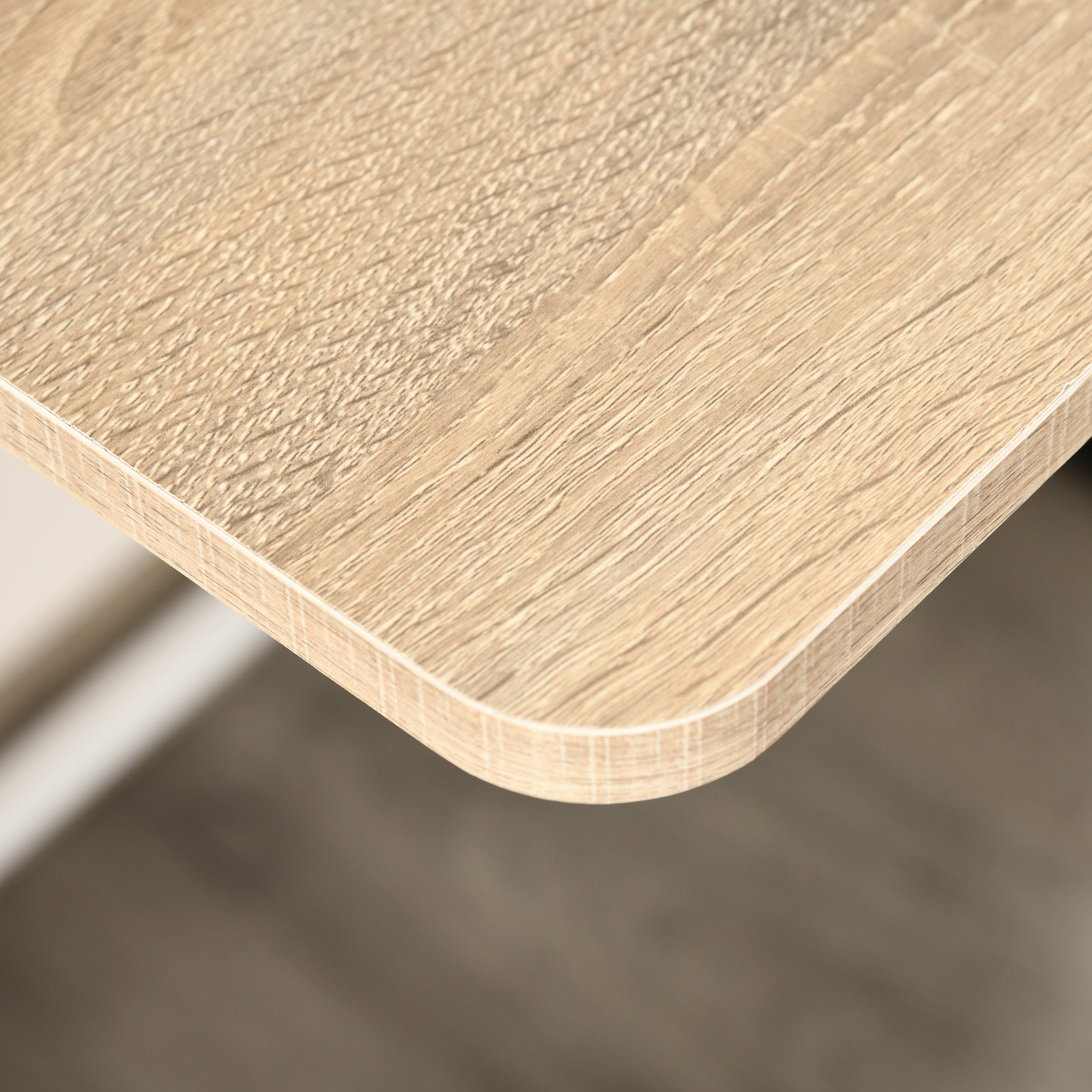 Desk Modern Computer with Storage & Cable Grommet, White Oak