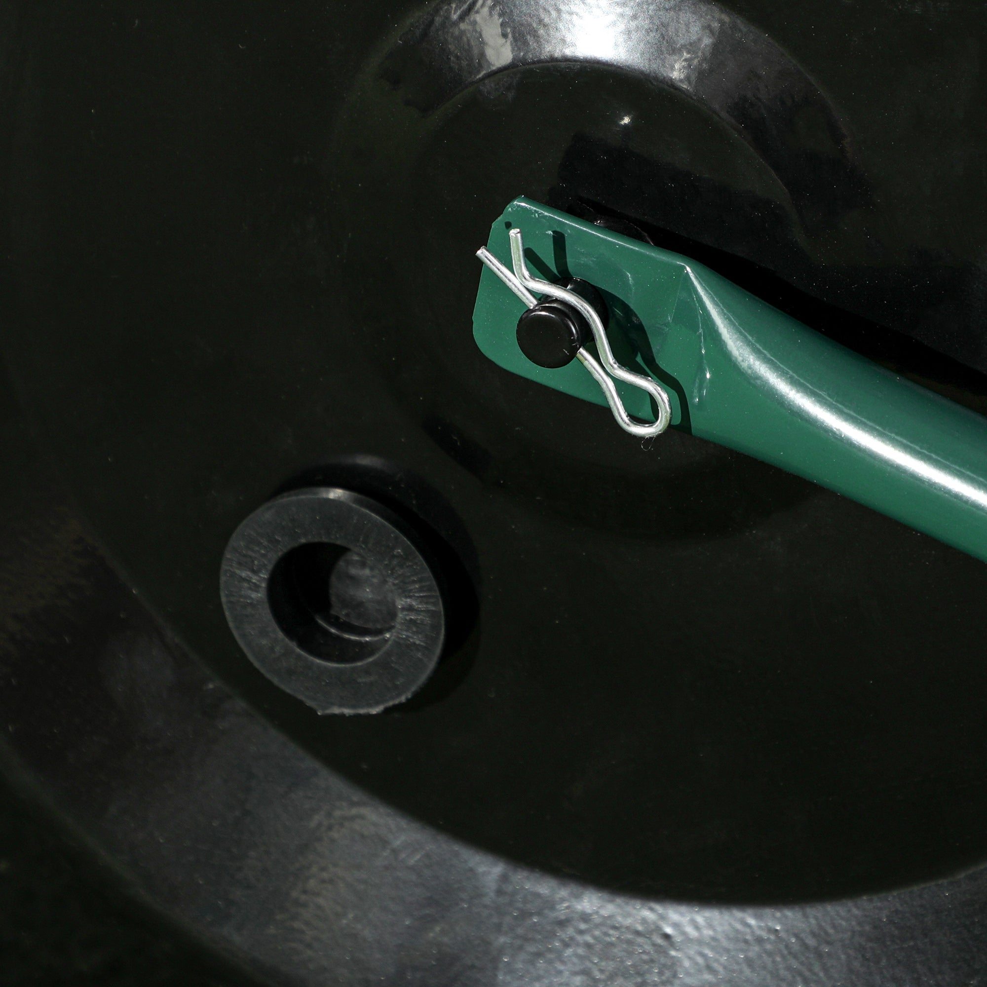 lawn roller with u-handle, 40 cm diameter, 60 L water/sand filling, metal black