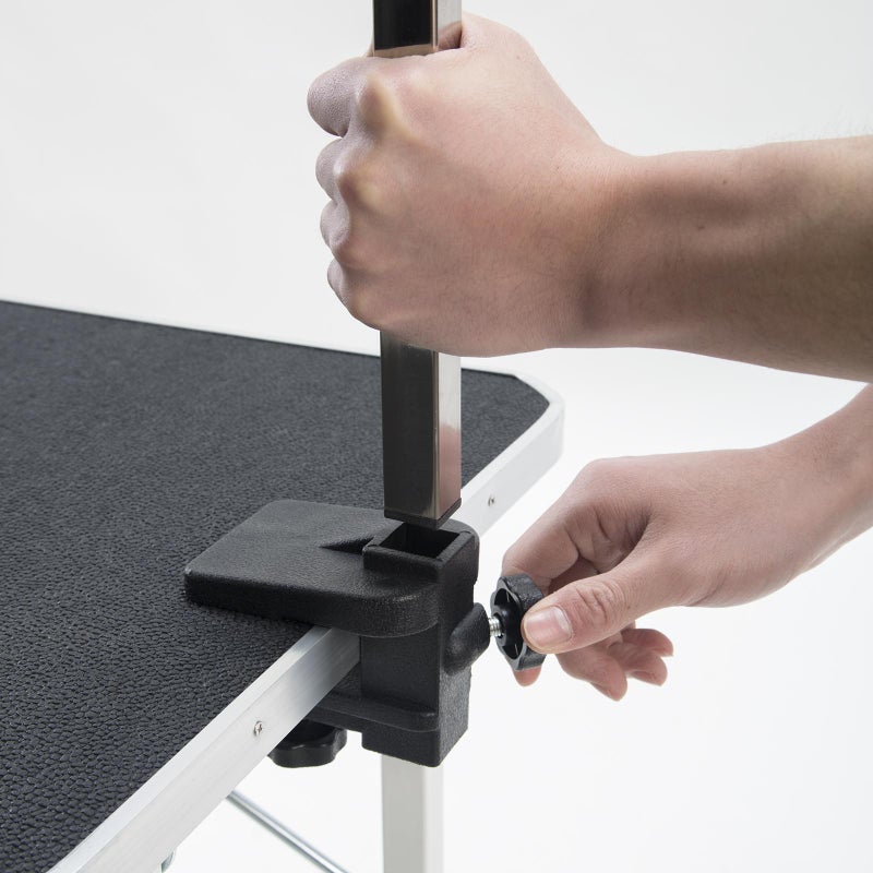 Pet Grooming Table, Foldable with Arm, Rubberized Surface