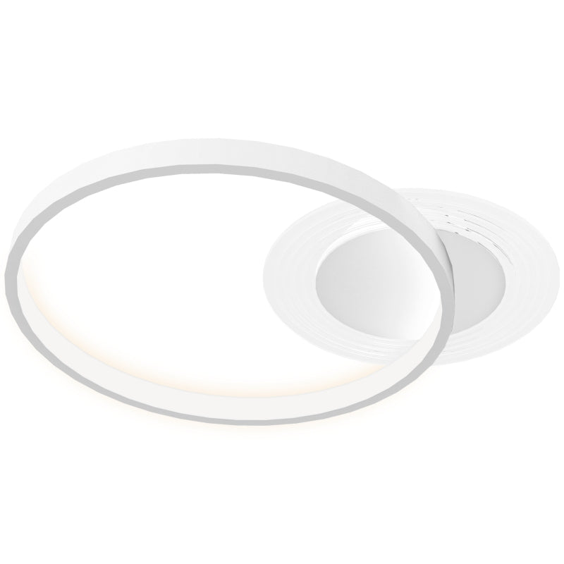 Ceiling Lamp, two-ring design for bedroom living room, white