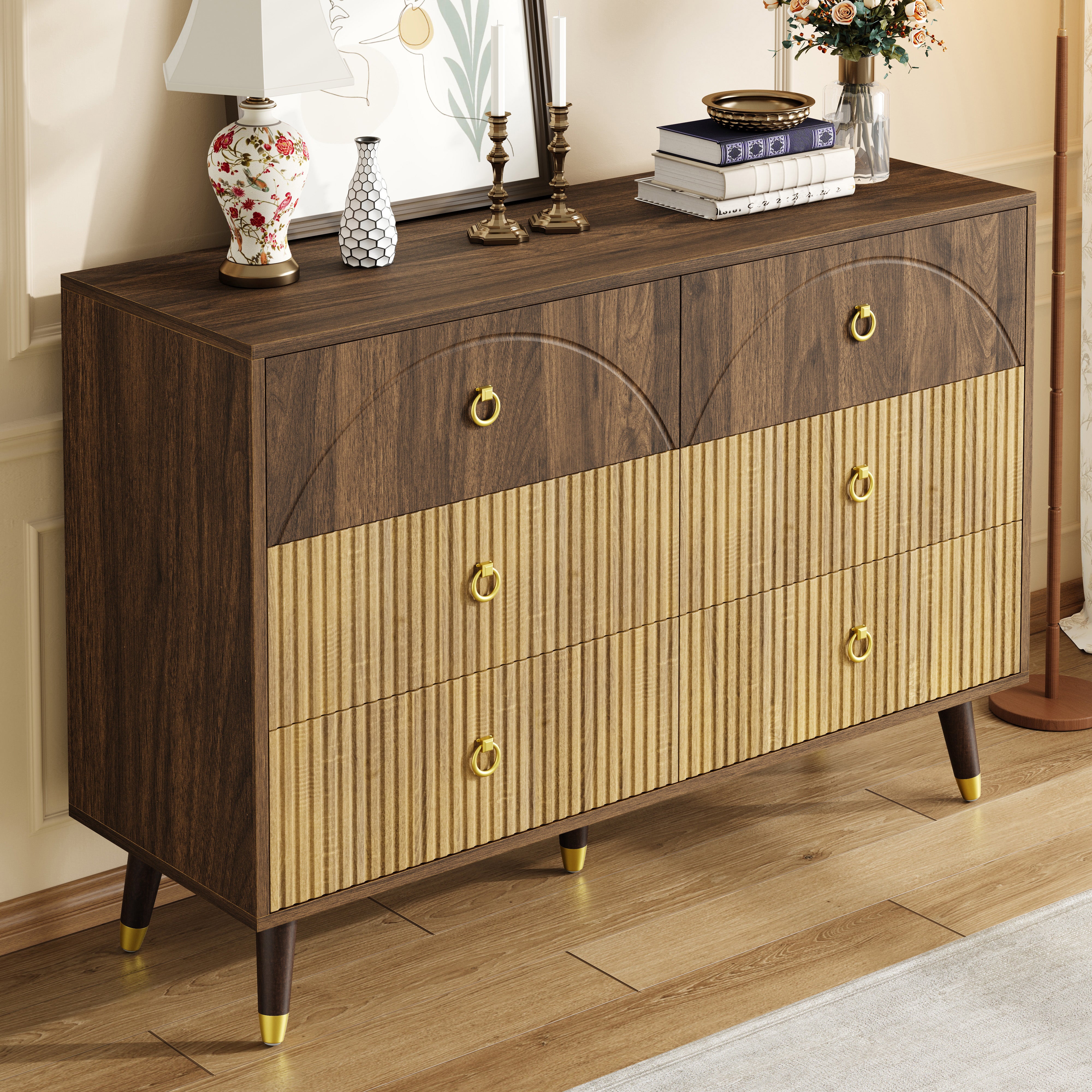 Sideboard Storage Cabinet 120 x 40 x 81cm Natural MDF