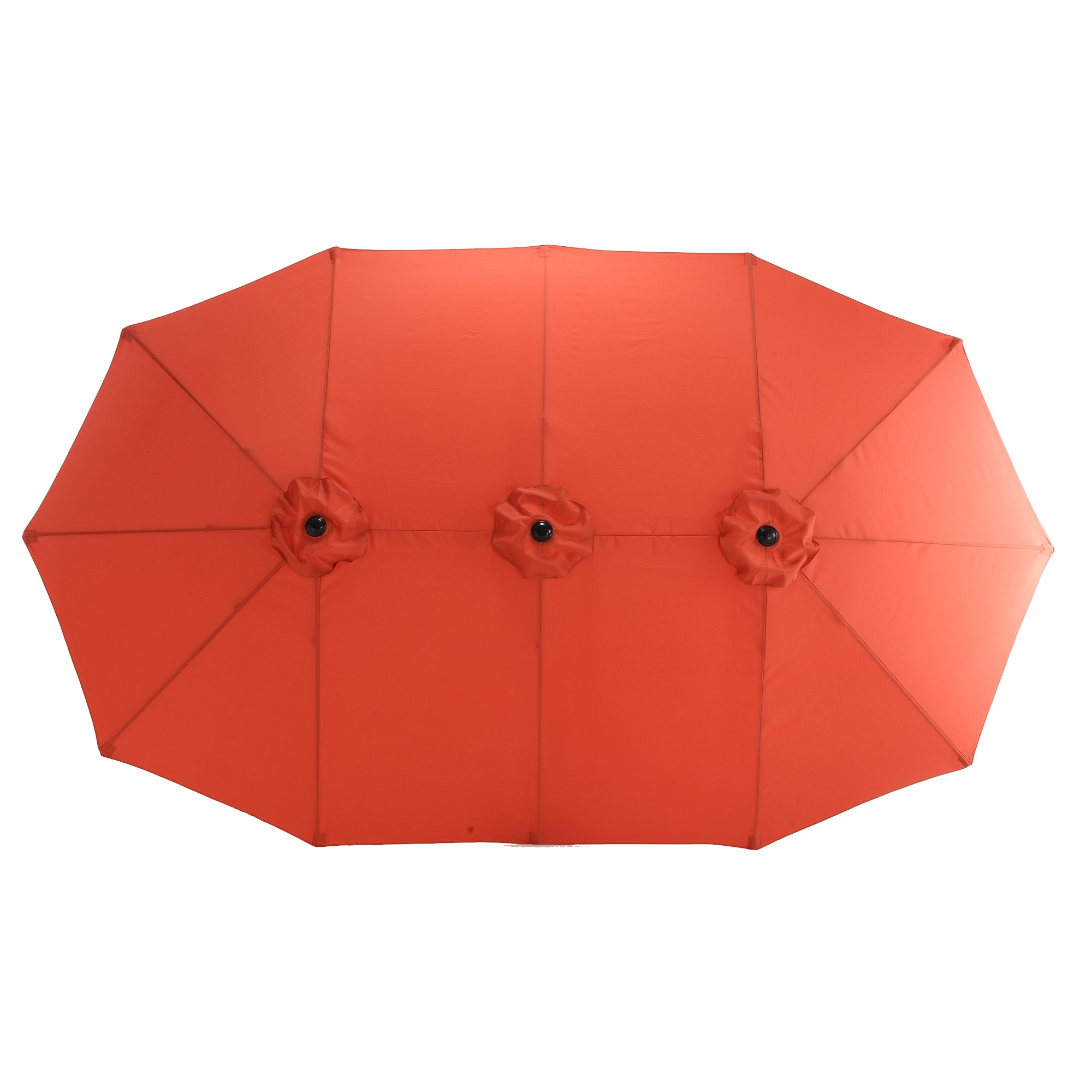 14.8 Ft Double Sided Outdoor Umbrella, Rectangular Large with Crank, Orange
