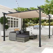 Pergola Canopy Gazebo 3x3m Outdoor Garden Shelter, Aluminium Brown