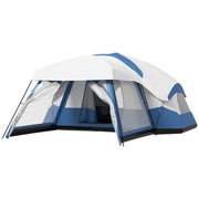 Camping Tent, 6-8 Persons Family Tent with Vestibule and 2 Windows, Blue