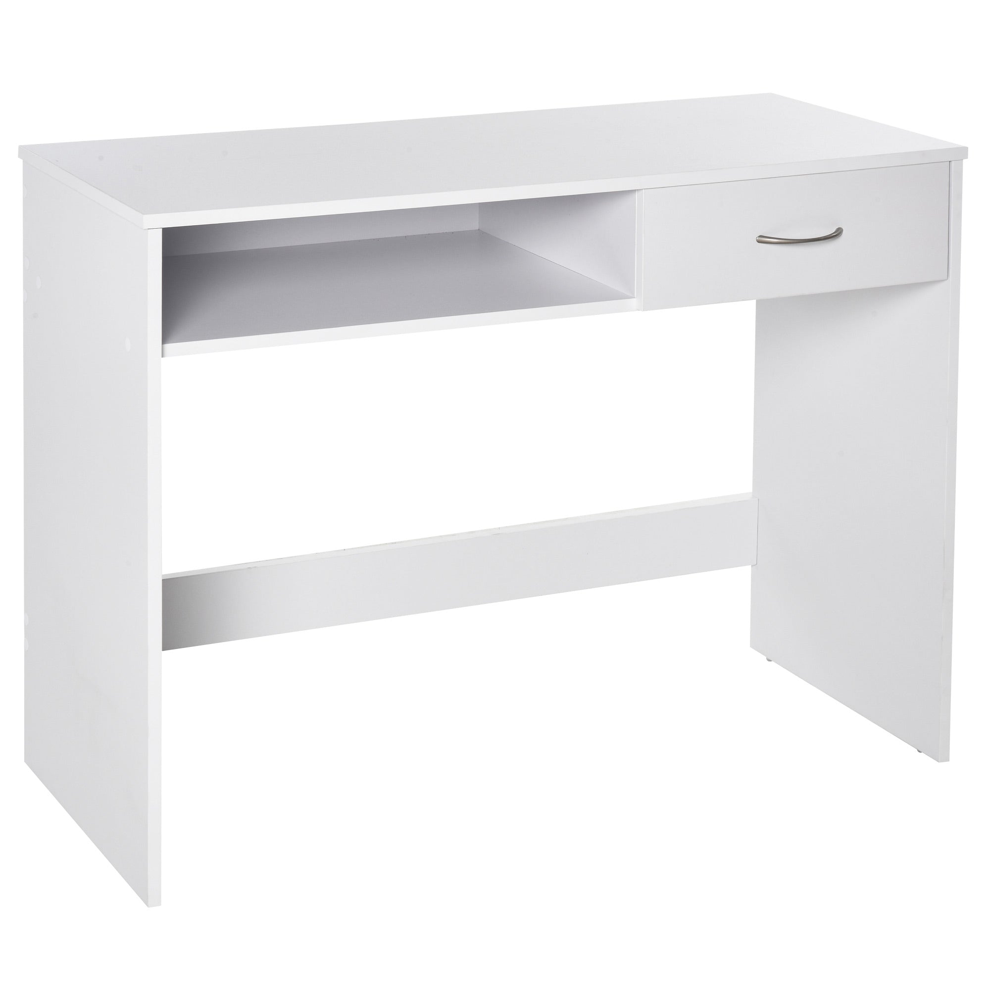 Compact Computer Desk Study Table with Drawer Storage White