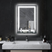 kleankin Bathroom Mirror, LED Lighting, 3 Light Colors, Aluminum