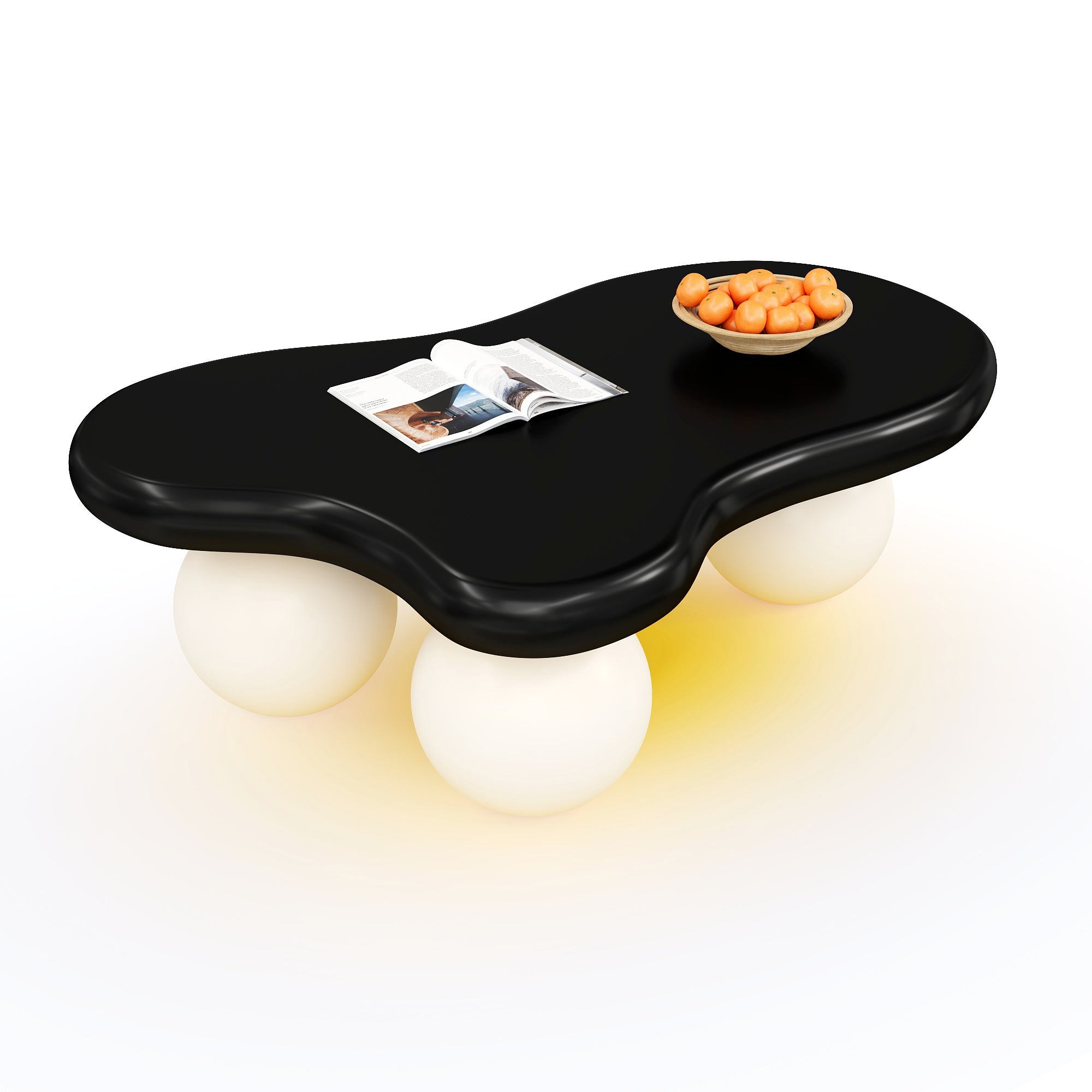 Cloud Style Coffee Table LED Lighting Cloud-Shaped Round Leg