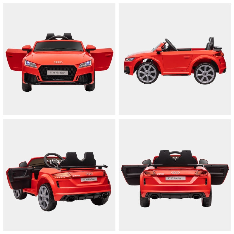 Kids Licensed Audi TT Ride-On Car, 12V with Remote, Suspension, Headlights, MP3 Player, Red