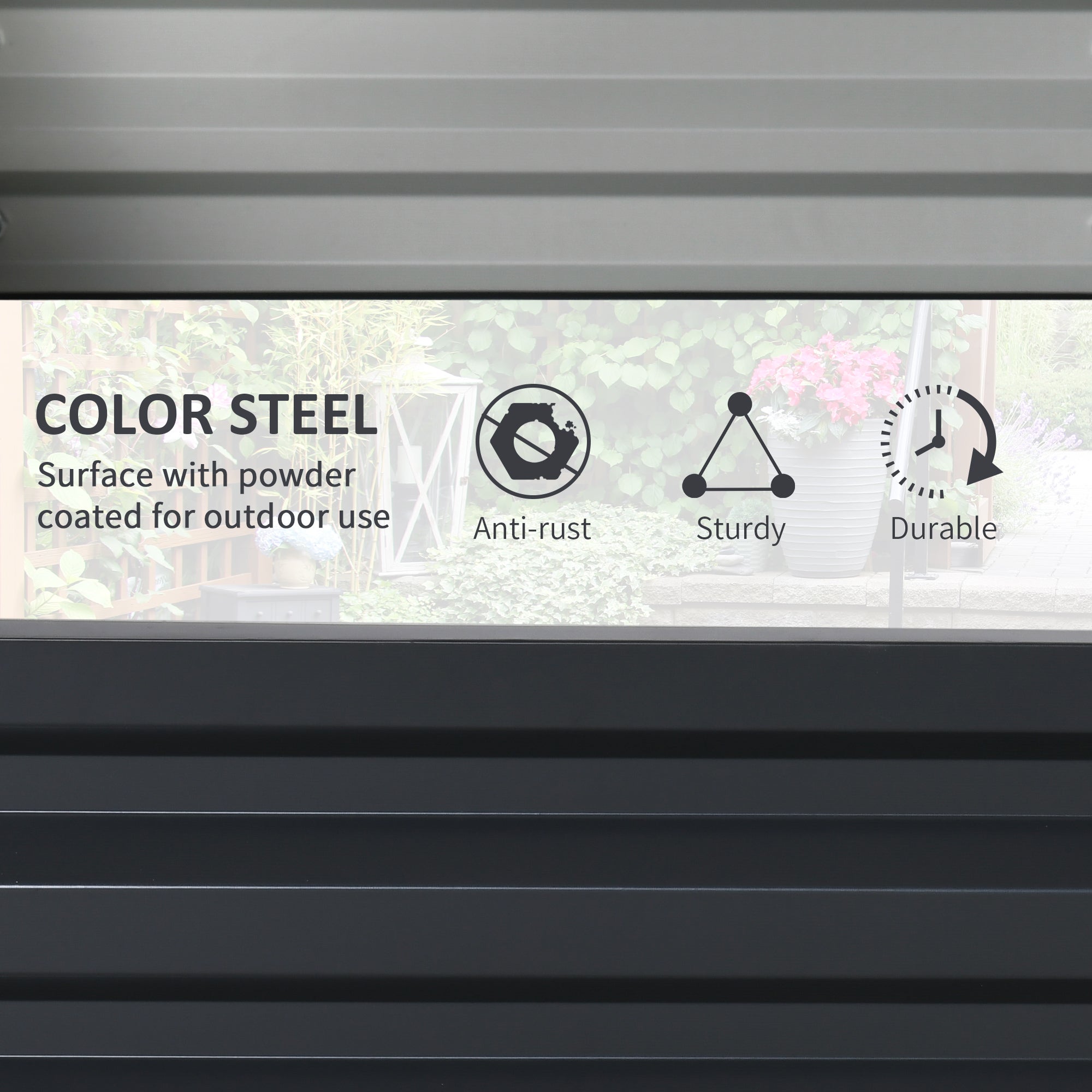 Planter Boxes, 60 x 60cm, Steel, Grey