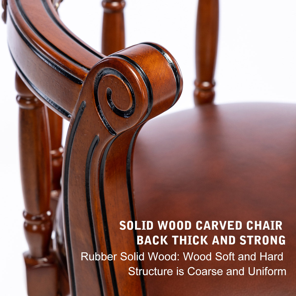 Cow Top Leather Wooden Bar Stools, Swivel Bar Chair with Backs, Bar Height, Leather