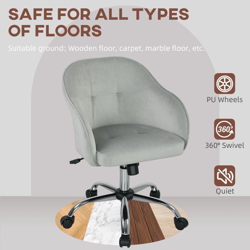 Office Chair 46-56 cm Velvet-feel - Grey