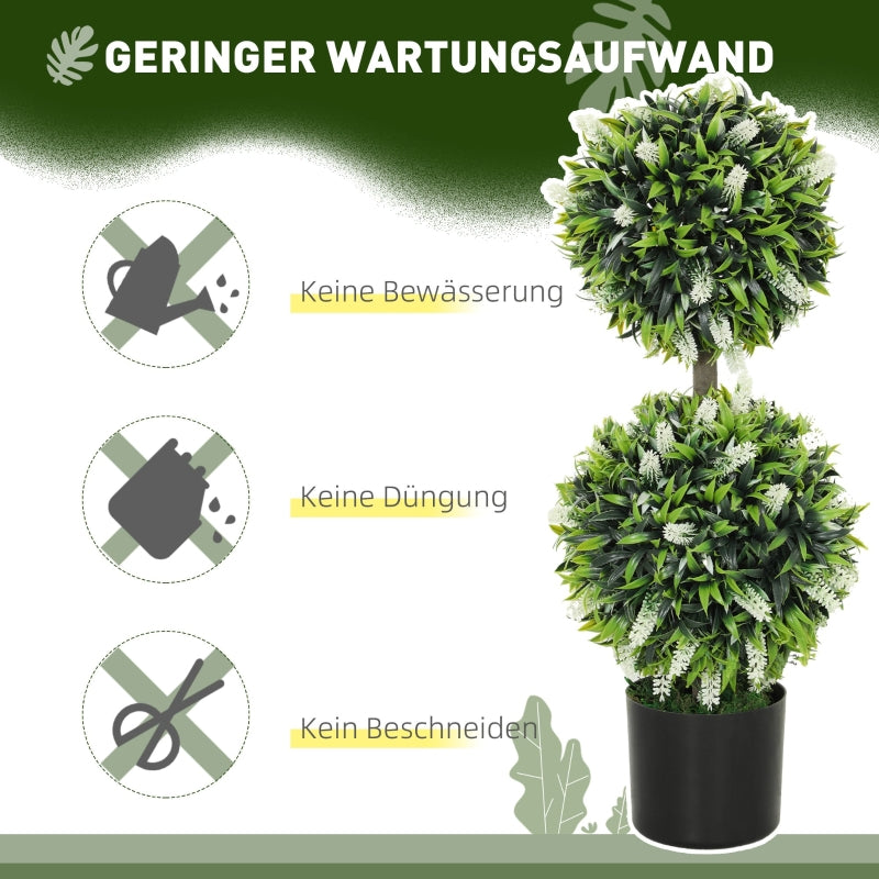 Artificial Plants, UV-resistant, 70 cm, Green, Set of 2