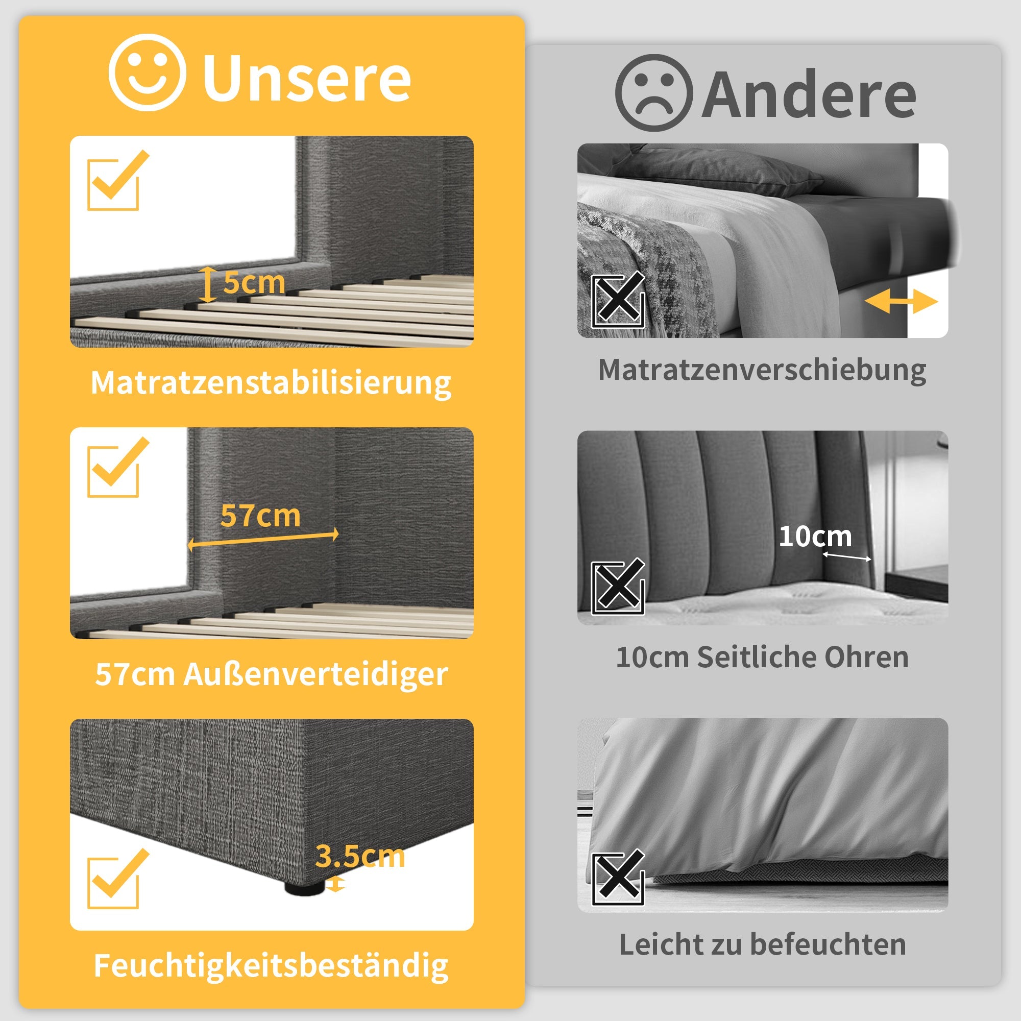 Upholstered Double Bed 160x200 with Hydraulic Storage Space, Grey Linen