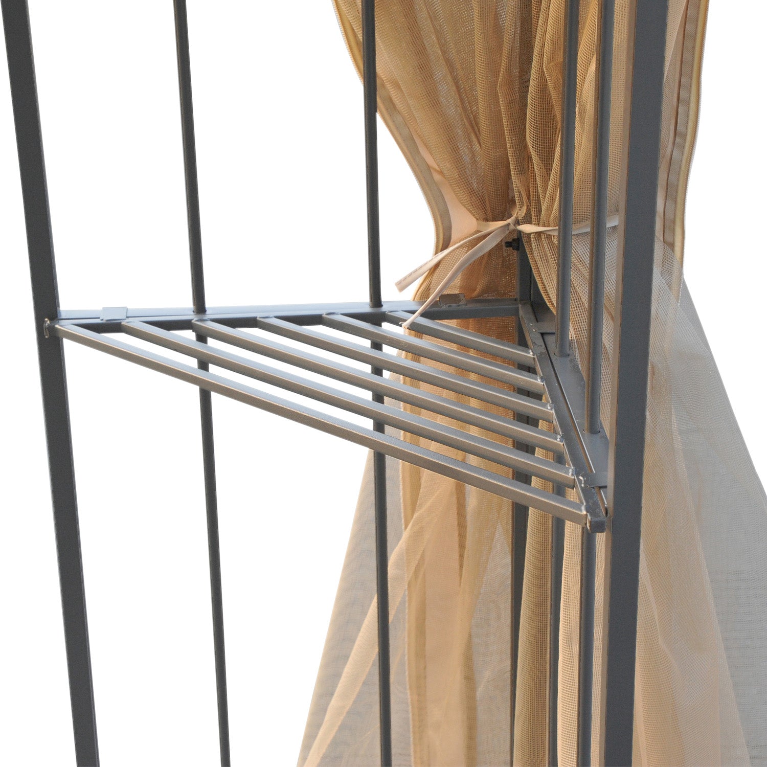 Garden Gazebo 3x3m Double Top Outdoor Canopy with Netting - Cream White