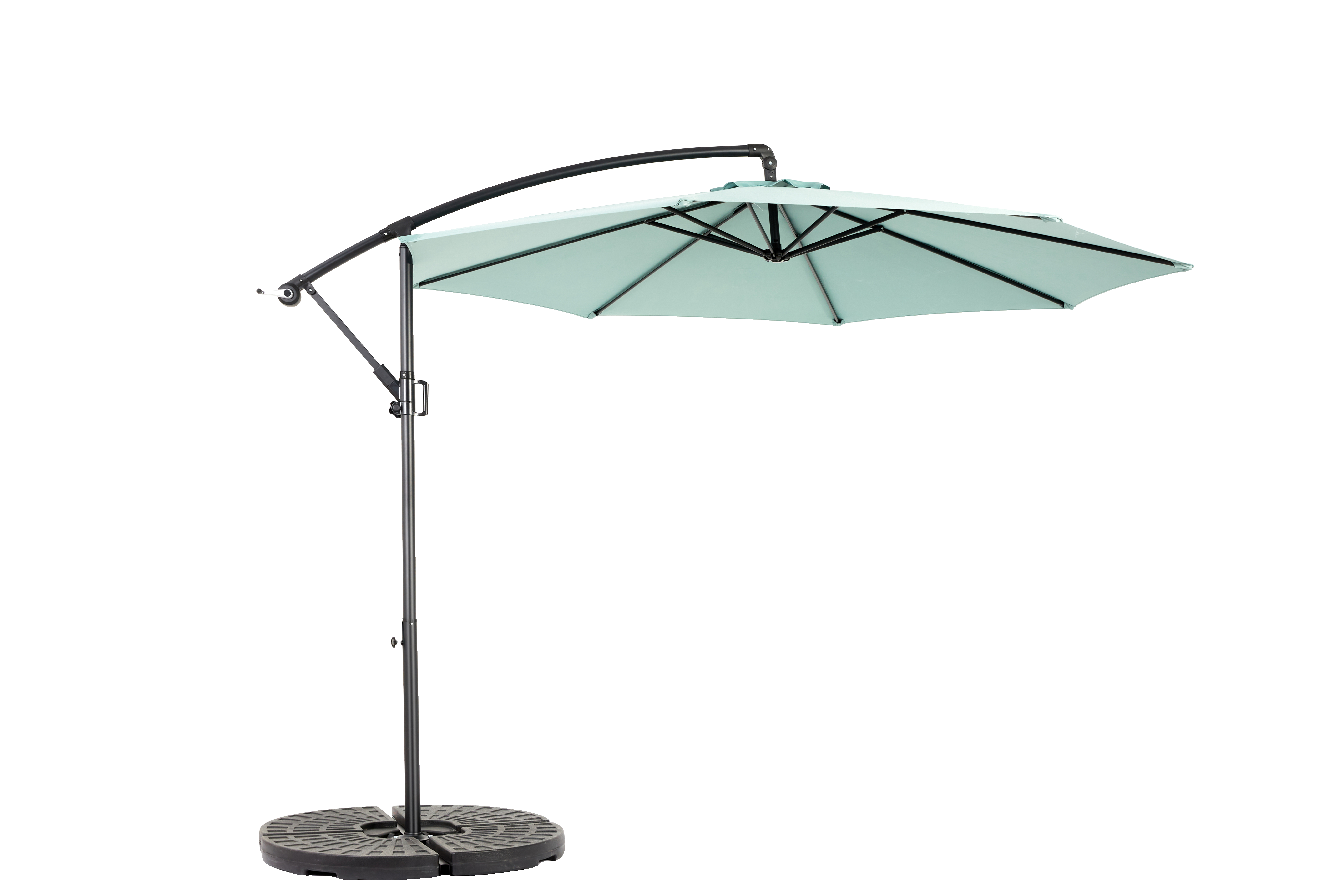 14.8 Ft Double Sided Outdoor Umbrella Rectangular Large with Crank, Light Green