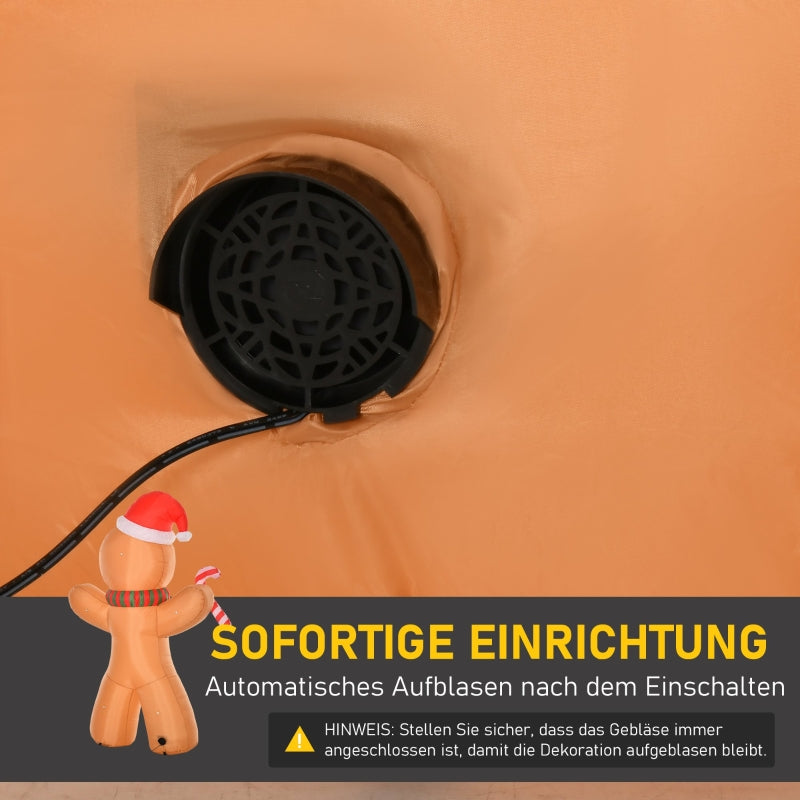 Gingerbread Man, 2.4m LED Inflatable Decoration, Polyester