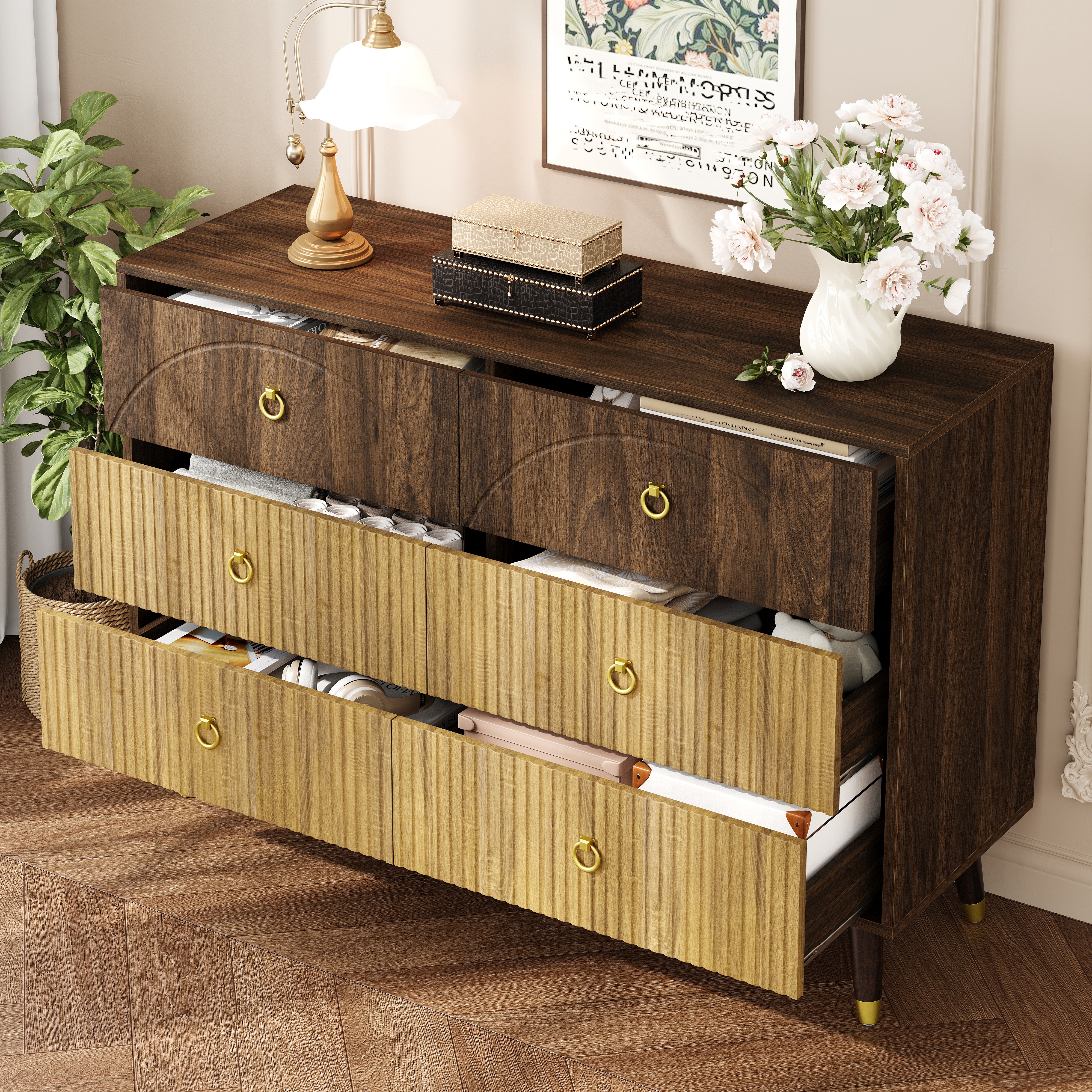 Sideboard Storage Cabinet 120 x 40 x 81cm Natural MDF