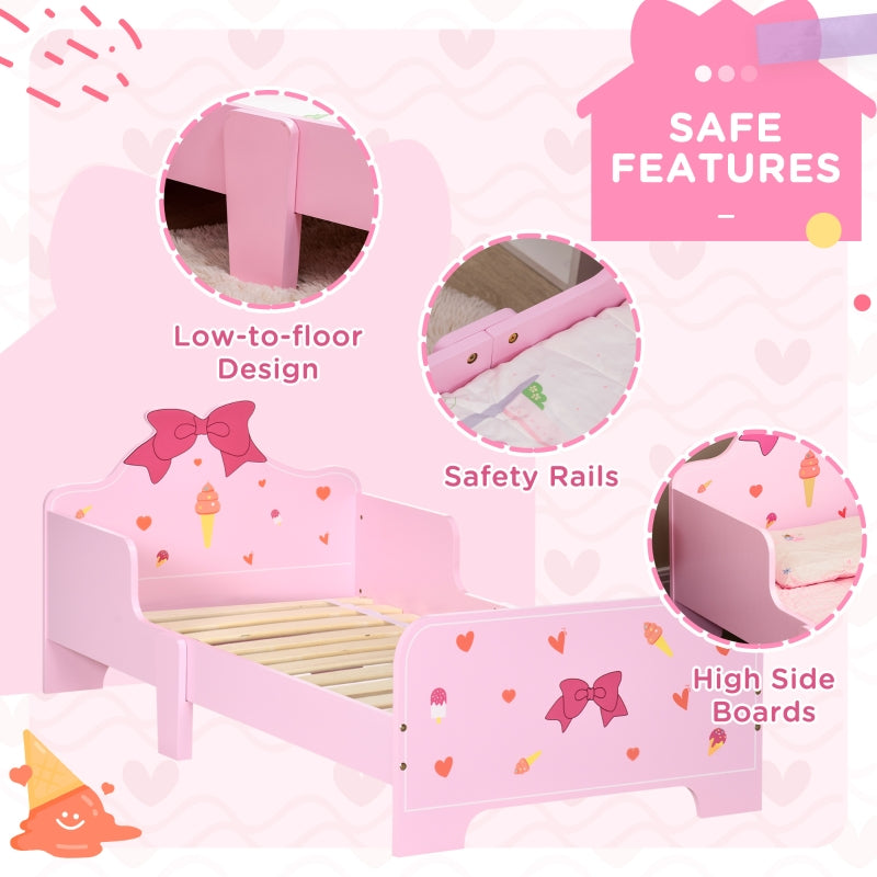 Princess-Themed Toddler Bed Safety Rails Cute Patterns Pink