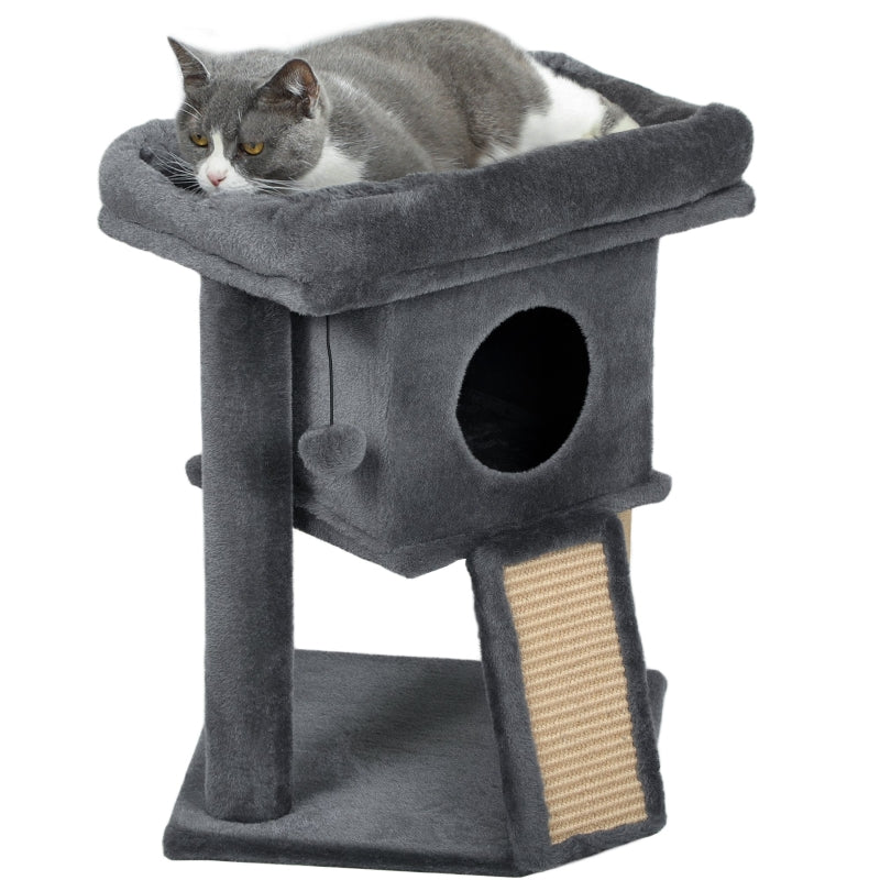 Cat Tree, Jute Scratching Mat, Resting Platform, Play Ball, Cat House, Beige