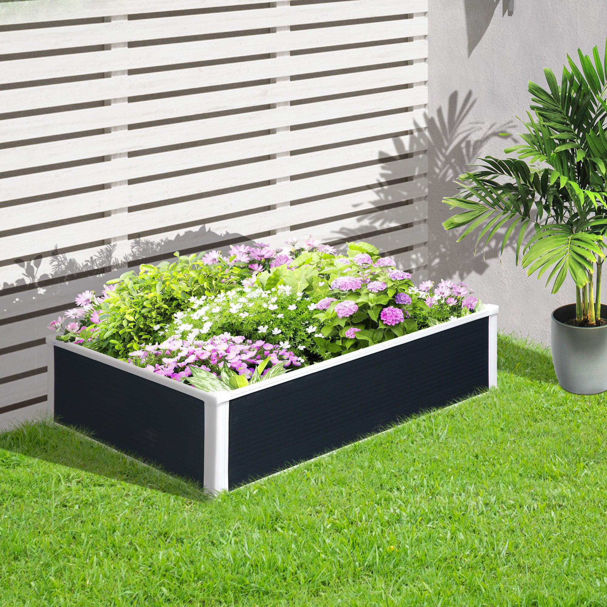 Raised Garden Bed 302L Weather-resistant 120x90x30cm PP Plastic