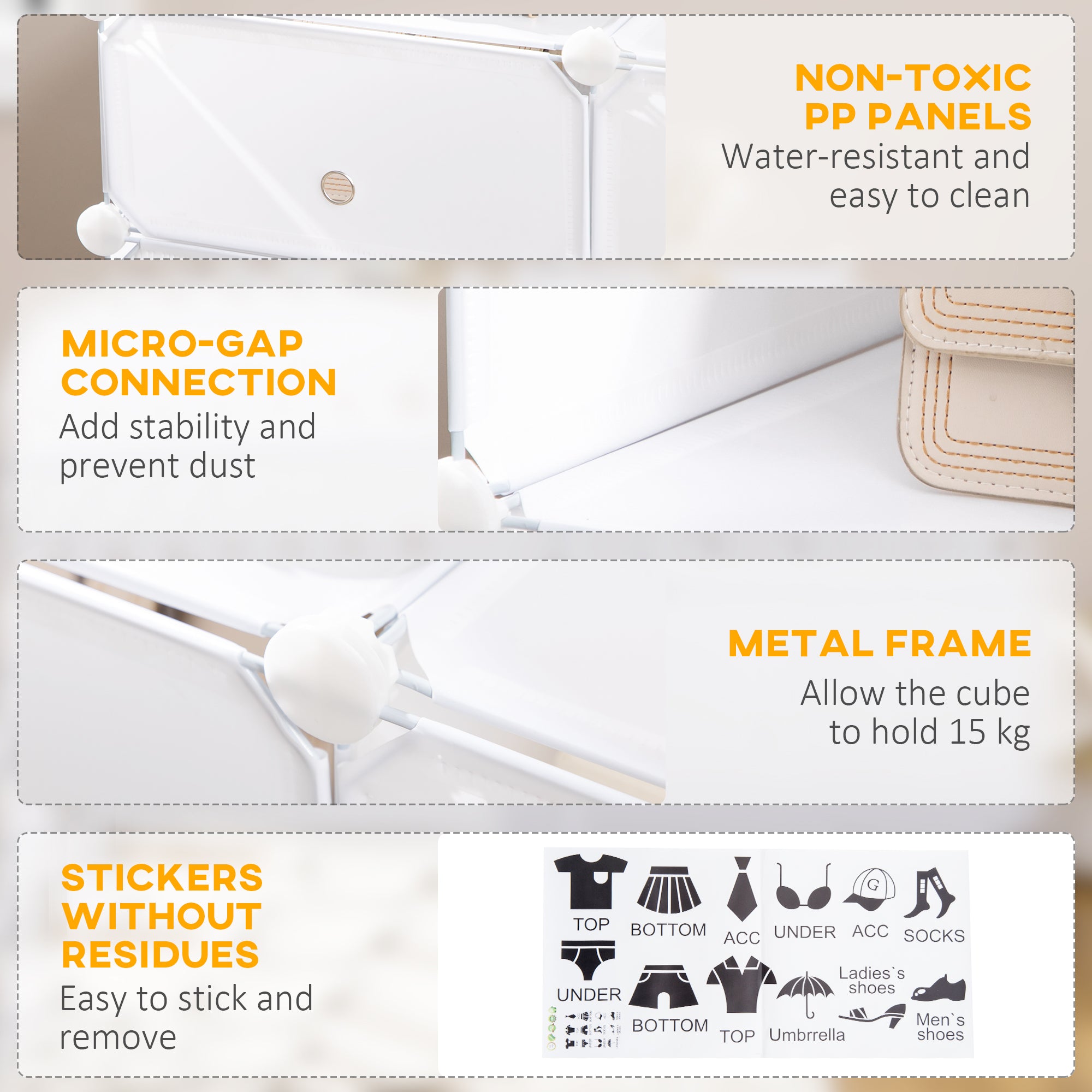 Shoe Cabinet Shelf, Storage Boxes, Plastic and Steel, White