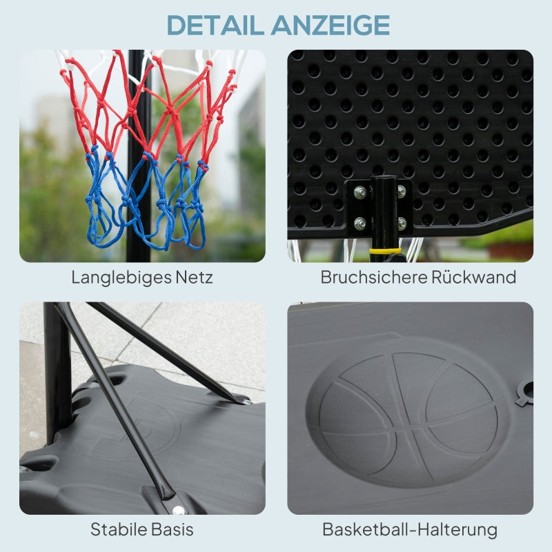 Basketball Hoop for Teenagers, 160-210 cm Height-Adjustable Stand with Wheels, Outdoor
